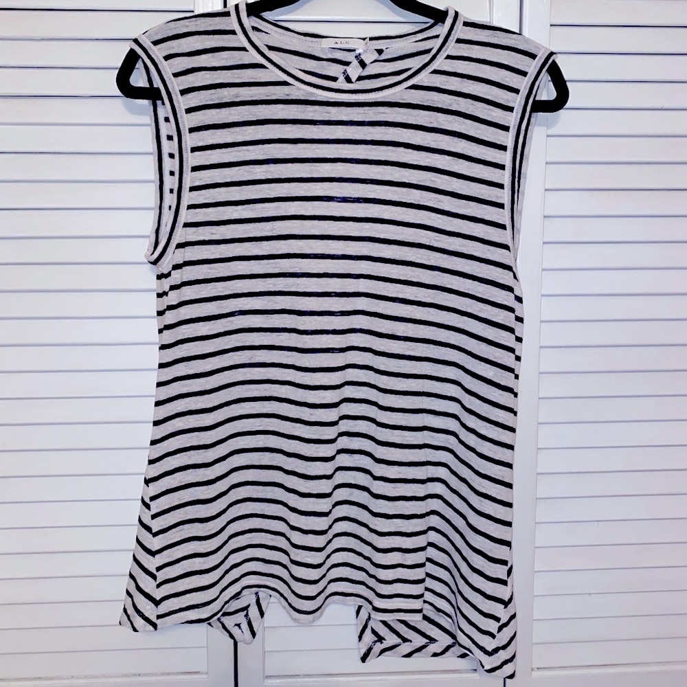 A.L.C. striped tank w/ knotted back